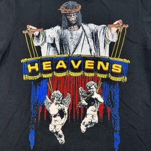 NWOT Heavens heavy black Christ with angels tshirt